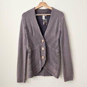 NEW Isabella Bird Women’s Chunky Knit Cardigan Sweater Size M Purple Boho